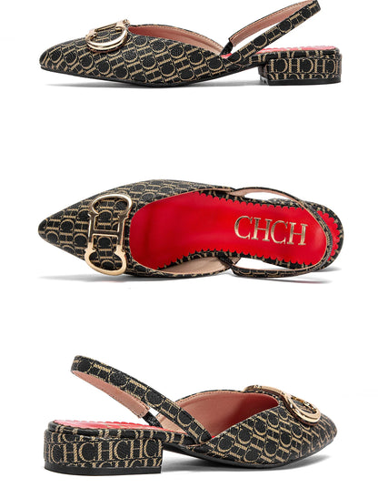 Exquisite Workmanship New Women's Low-heeled Single Shoes Fashion Simple Letters Print Versatile Women's Sandals