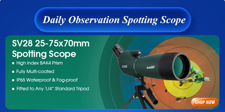 SVBONY SV28 Telescope Spotting Scope Powerful Zoom Monocular FMC BAK4 Waterproof For Bird Watching Target Shotting