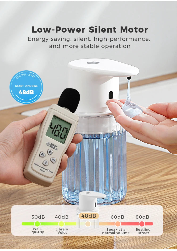 Kitchen 300ml Automatic Liquid Soap Dispenser USB Rechargeable Touchless Hand High Capacity Detergent Bathroom Dispenser