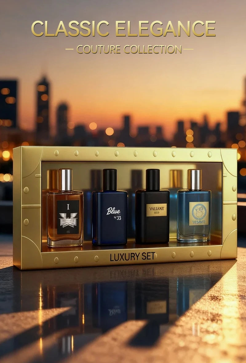 4-Piece men's Perfume Gift Set (0.68oz Each ) - 4Long-Lasting Fruity aroma & Fresh Scents, The Perfect Holiday, Date & Party Gif