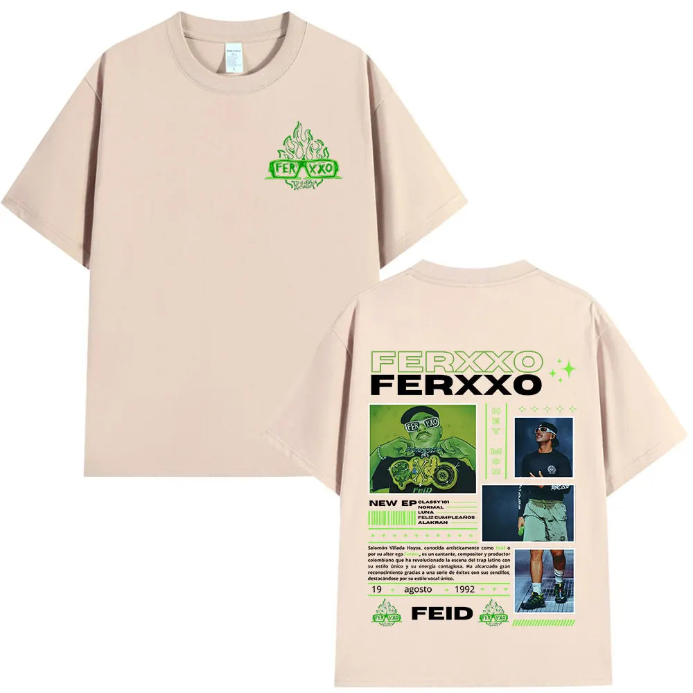 Rapper Feid Ferxxo T-shirt Mens Women Clothing Fashion Hip Hop T-shirts Cotton Casual Comfort Short Sleeve Tee Shirt Streetwear