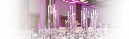 10Pcs Acrylic Candelabra 10 Arm Clear Candle Holder Wedding Table Centerpiece Home Decoration