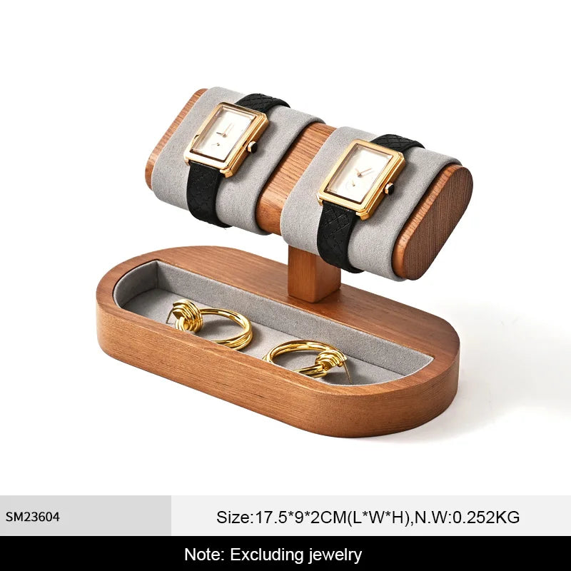 MISHITU T-shaped Watch Stand Wooden Jewelry Watch Display Stand Watch Storage Holder Bracelet Jewelry Display Watch Storage Rack