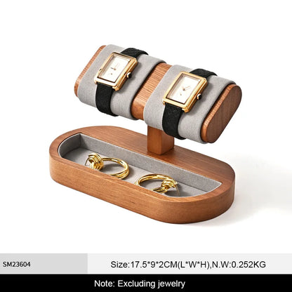 MISHITU T-shaped Watch Stand Wooden Jewelry Watch Display Stand Watch Storage Holder Bracelet Jewelry Display Watch Storage Rack