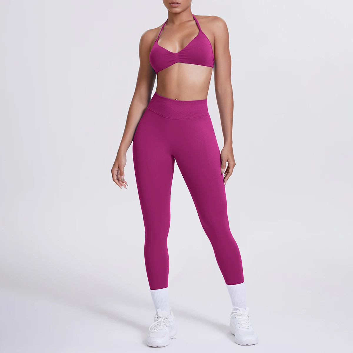 Women 2pcs Patchwork Sport Yoga Suit Training Sleeveless Sport Gym Tops Tummy Control Slimming Booty Leggings Yoga Suit Sports