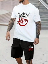 Men's King Graphic T-Shirt & Shorts Set — view 13