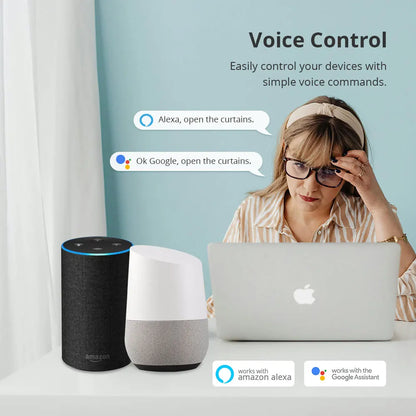 Zemismart Zigbee Rechargeable Electric Curtain Motor with Customized Slide Curtain Track Works with Tuya Alexa Google Home