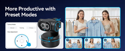 EMEET PIXY 2K Webcam,Gesture Control AI Tracking PTZ Camera With Sony Sensor,1080P 60fps Autofocus Webcam for Streaming OBS