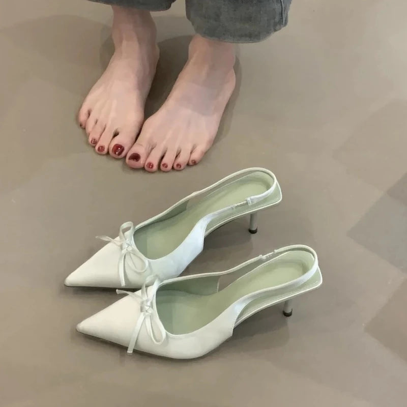 Designer Luxury Summer High Heel Women Sandals Fashion Butterfly-knot Singbacks Pumps Elegant Stripper Party Female Sandalias