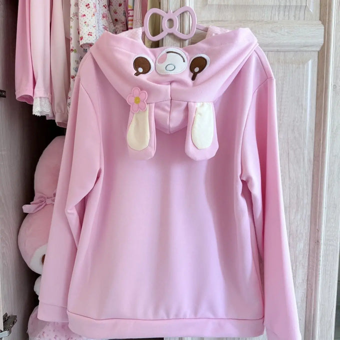 Cartoon Print Long-Sleeve Hoodie
