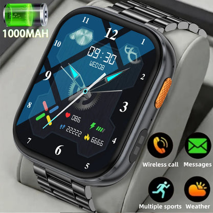 New 1000mAh Battery Smart Watch Women Heart Rate Sleep Monitoring Bluetooth Call IP68 Waterproof Smartwatch Men For Android IOS