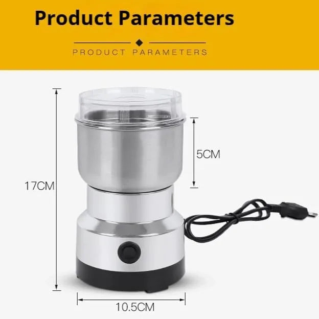Moongiantgo Coffee Grinder Electric, Mini Spice Grinder, 200W 10s Fast Grinding, Dry Grain Mill for Spices Seeds Rice Beans Seasonings, with Replacment Stainless Steel Blade (Silver, 110V)