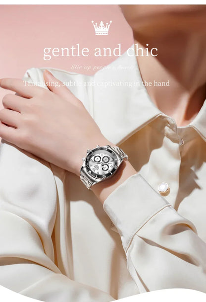 OLEVS 5632 Women's Elegant Luxury Quartz Watch Zircon Scale Waterproof Luminous Hands Date Function And Automatic Date Feature