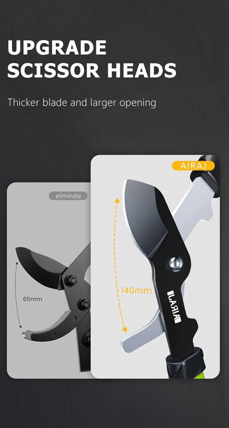 Professional Pruning Shears - Multi-Functional, Anti-Slip Grip, Large Opening, Durable Metal, Green - Ideal for Garden Trimming