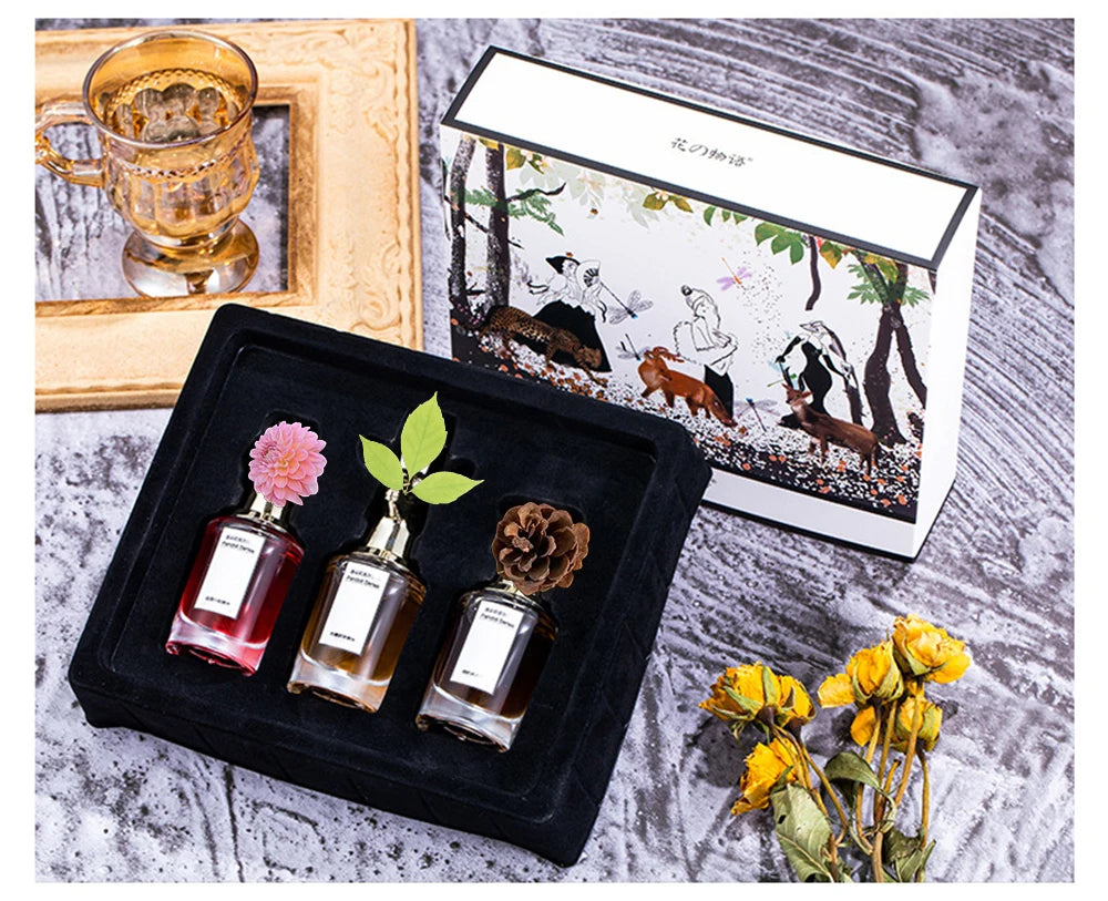 Luxury Brand Women Perfumes And Colognes Men 75ml Eau De Parfum Femme Lasting Fragrance Plant Floral Scent Spray Gift Box 3Piece