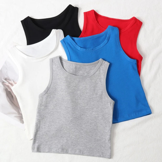 Kids' Plain Cotton-Blend Vest — product image