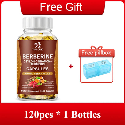 Yimiduk Berberine Capsules, with Ceylon Cinnamon, for Weight Management Aid, Cardiovascular & Gastrointestinal & Brain Function