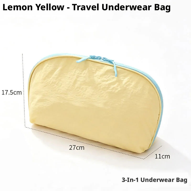 Underwear Storage Bag, Travel Portable Panty And Sock Storage Bag, Three-in-one Travel Set  Waterproof Storage Bag For Underwear