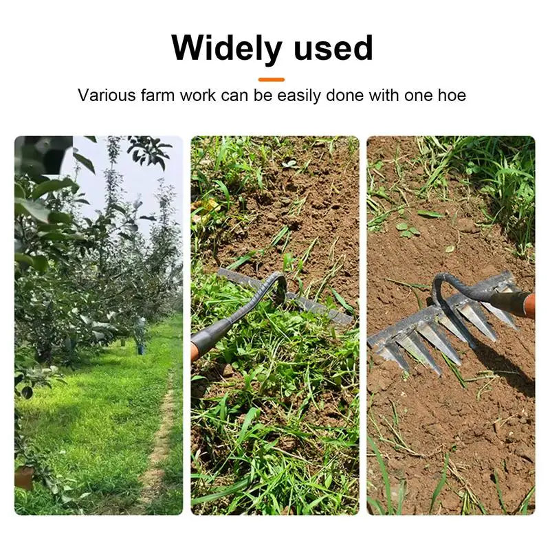 4/5/6/7 Teeth Carbon Steel Garden Hand Rake Farm Tool Weeding Scarifier Agricultural Nail Harrow Metal Harrow Garden WeedingTool
