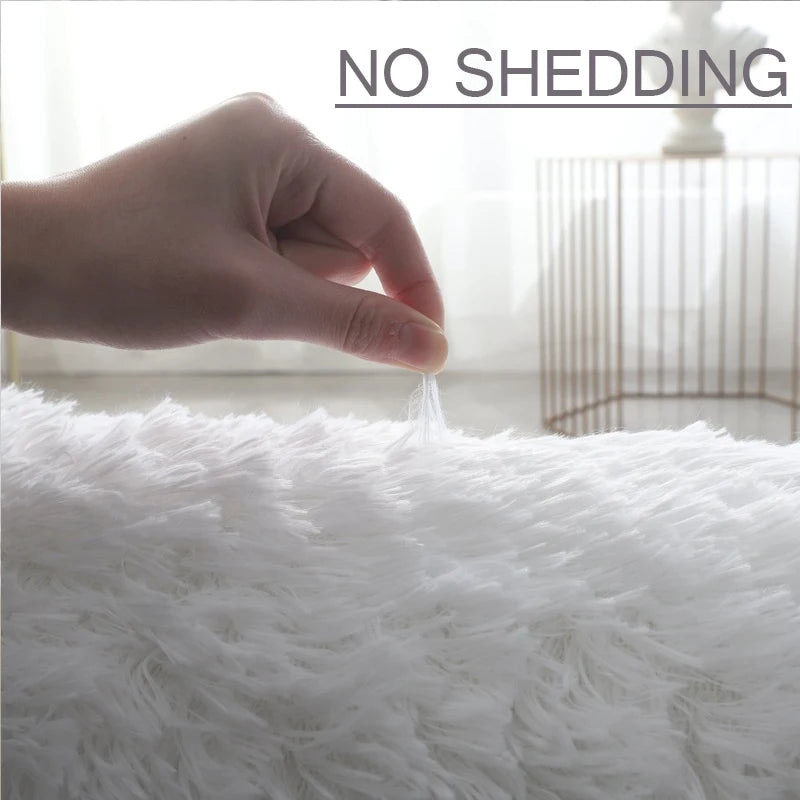 100/120/140/160 Round Rug Fluffy Soft Area Rugs for Kids Girls Room Princess Castle Plush Shag Carpet Cute Circle Bedroom Decor