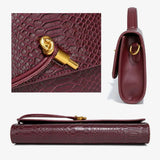 Croc-Embossed Top-Handle Crossbody Bag — view 4
