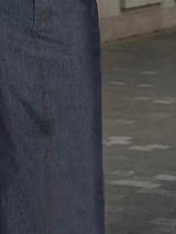 Denim-Look Pocket Maxi Skirt