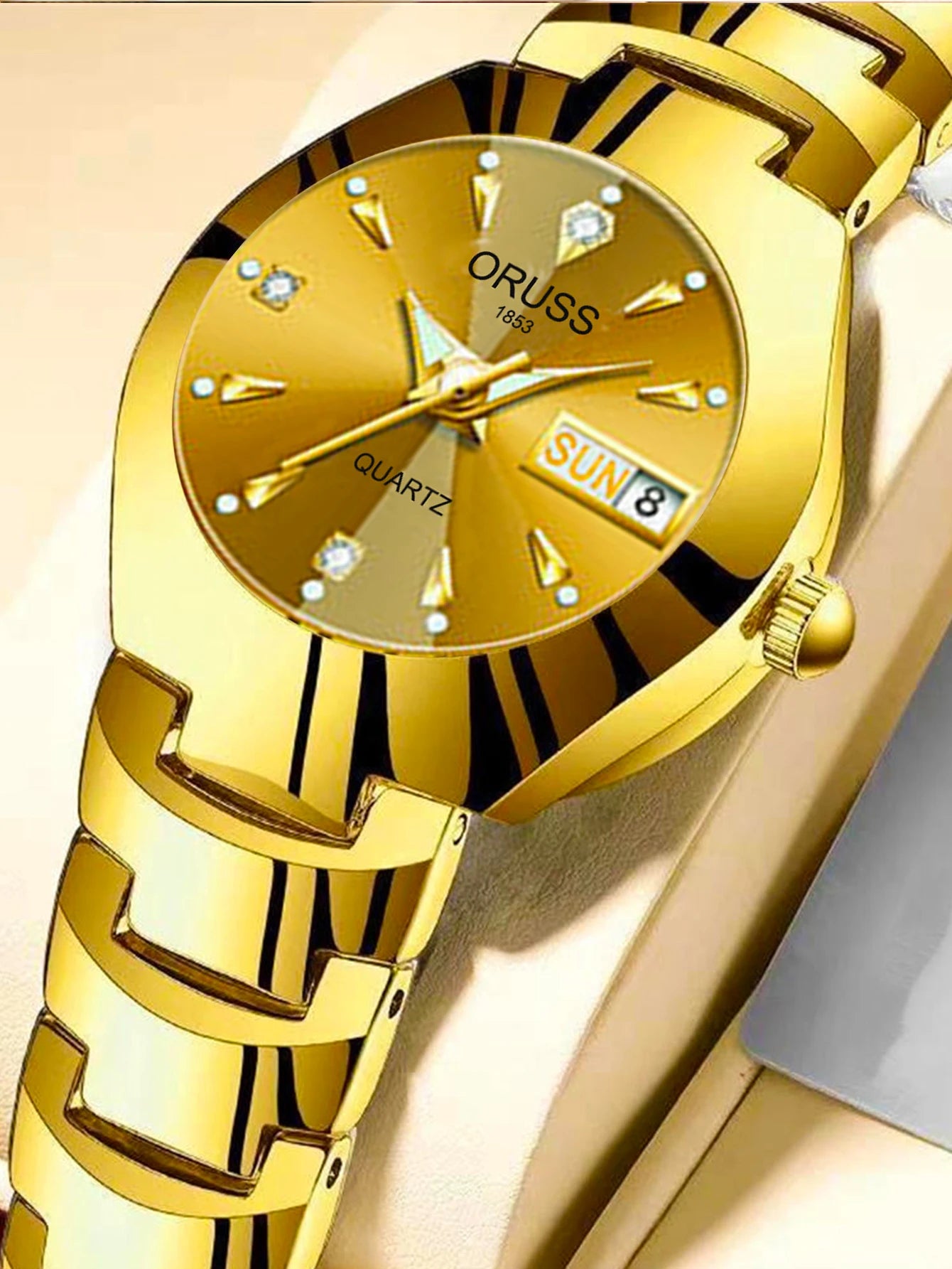 ORUSS Hot Brand Ladies' Watch High Quality Stainless Steel  Waterproof Luminous Pointer Week Calendar Eleganc Women Quartz Watch