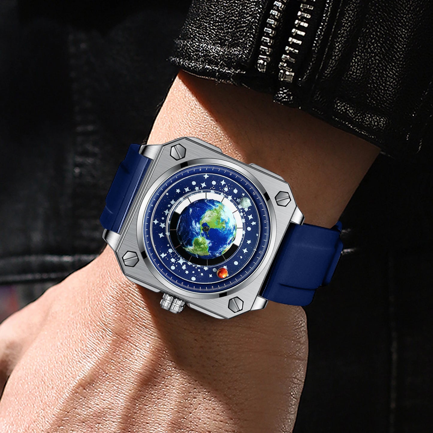 BINBOND Earth&Star Cool Quartz Wristwatches for Men Luminous Waterproof Precise Sports Men's Watch Durable Casual Reloj