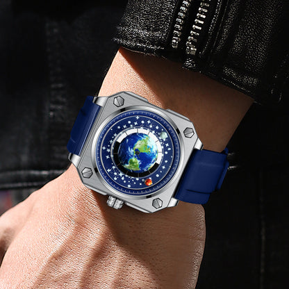 BINBOND Earth&Star Cool Quartz Wristwatches for Men Luminous Waterproof Precise Sports Men's Watch Durable Casual Reloj