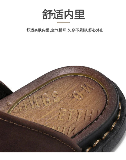 2025 Mens Slippers Summer Casual Shoes Beach Sandals Outdoor Slides Walking Comfort Leather Luxury Designer Fashion Lightweight