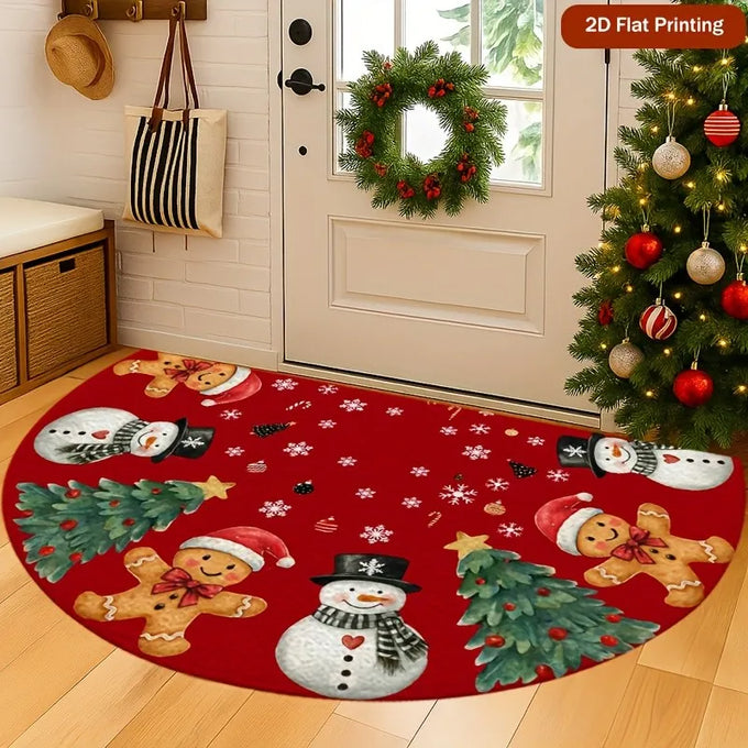 Christmas Print Round Area Rug — product image