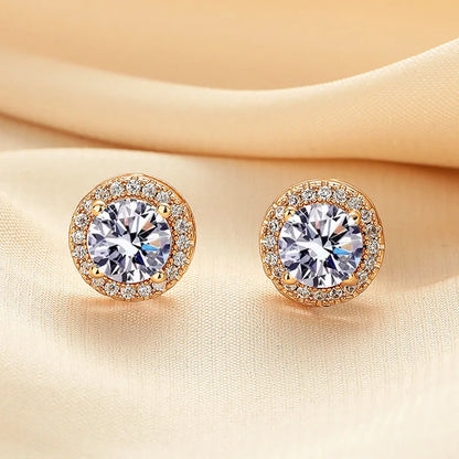 HOT Moissanite S925 Sterling Silver Stud Earrings For Women And Men With 2 Certificates Pass Diamond Test Pen Fine Jewelry