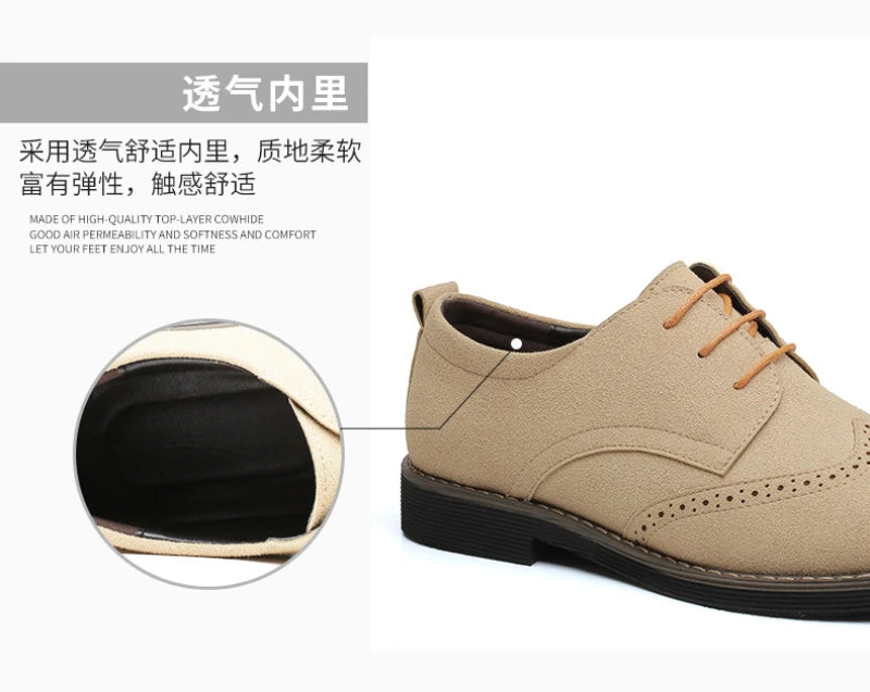 Mens Navy Blue Suede Wingtip Derby Shoes Classic Lace Up Formal Casual Dress Shoes For Business Wedding Office Wear British