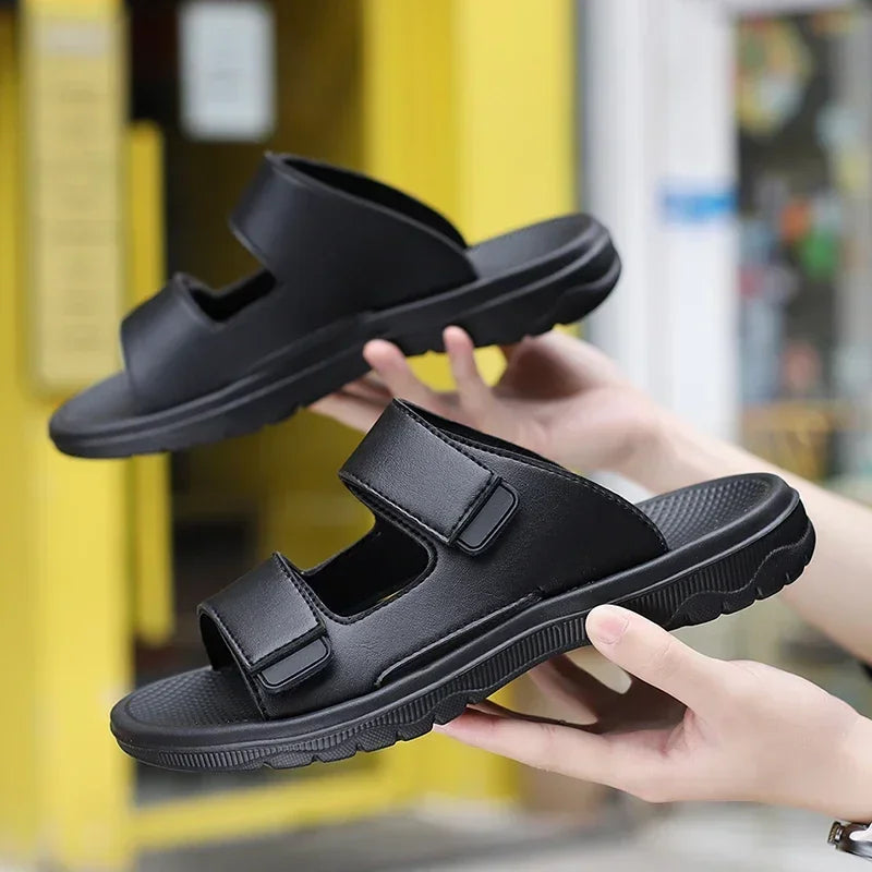 Men Slippers Shoes Solid Color Slip On Casual Beach Slides Mens Thick Sole Anti Slip Shoes for Men 2024 Summer Fashion Sandals