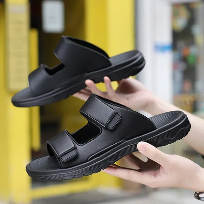 Men Slippers Shoes Solid Color Slip On Casual Beach Slides Mens Thick Sole Anti Slip Shoes for Men 2024 Summer Fashion Sandals