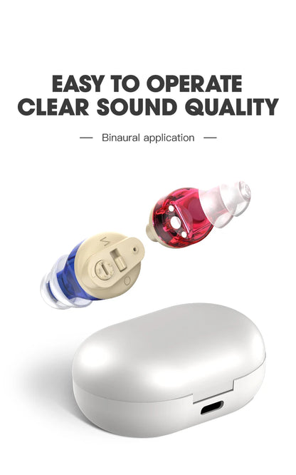 Multi-color Charging Long Life Portable Mini CIC Invisible Magnetic Rechargeable In-Ear Adjustable Hearing Aid For Deaf and Elde