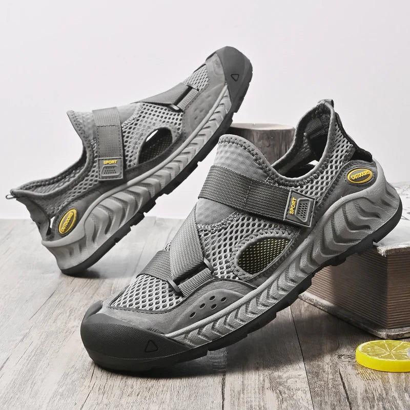 Summer Men Sandals Genuine Leather Mens Casual Shoes Outdoor Men Leather Sandals for Men Beach Shoes Roman mens Shoes