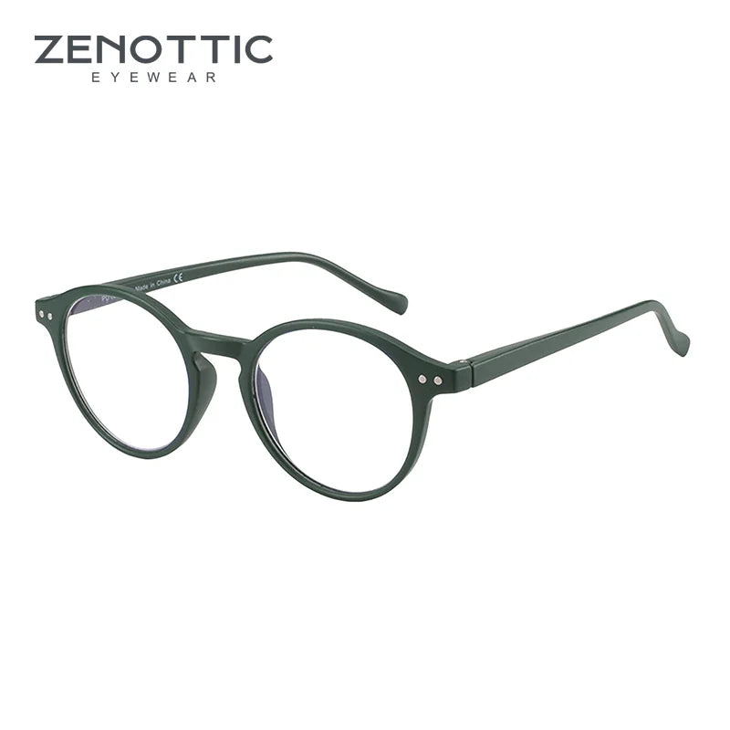 ZENOTTIC Retro Small Round Prescription Glasses Circular Progressive Eyewear Photochromic Optical Eyeglasses for Women Men