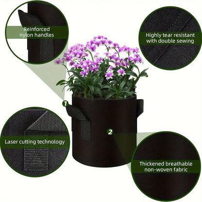 SPONDWILD 10 Pcs set Thickened Potato Planting Bag 3/5/7/10/15 Gallon Garden Non-Woven Fabric Gardening Pot Vegetable Flowerpot