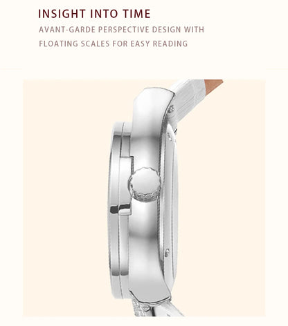 Popular women's watch with fashionable large dial, pentagram waterproof watch for girls, snowflake rotating hollow women's watch