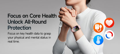 New Professional Health Watch Blood Pressure 2.01"AMOLED Screen Uric Acid Blood Lipids Flashlight Care Smart Watches for Women