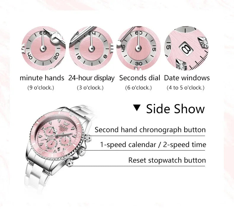OLEVS 5632 Women's Elegant Luxury Quartz Watch Zircon Scale Waterproof Luminous Hands Date Function And Automatic Date Feature