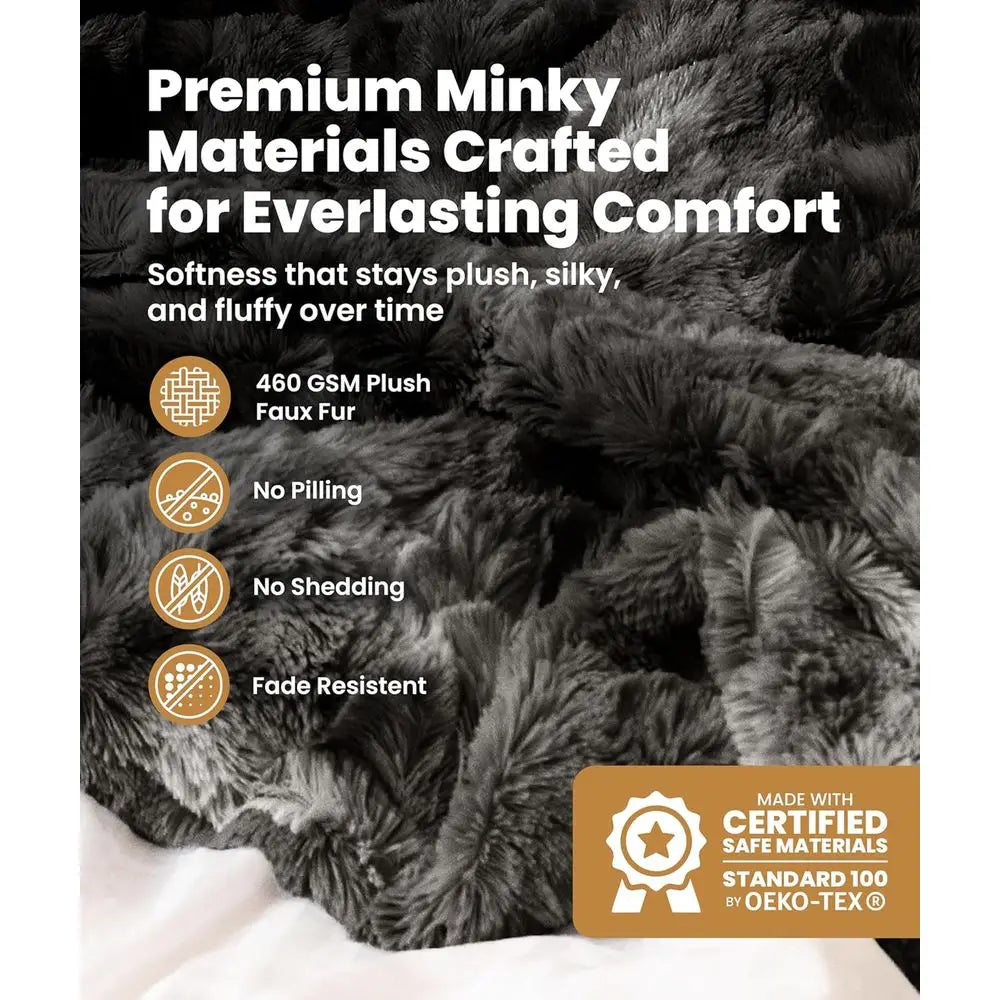 Cozy 50x65 Minky Throw Blanket for Couch or Bed, Plush Cover for Living Room Decor