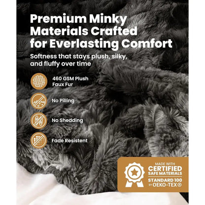 Cozy 50x65 Minky Throw Blanket for Couch or Bed, Plush Cover for Living Room Decor