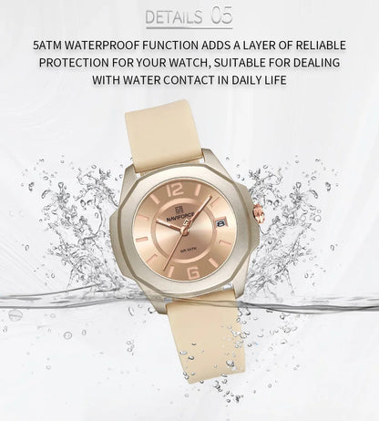 NAVIFORCE NF7107 Quartz Calendar Waterproof and Shockproof Watches for Women Clocks