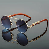 Vintage Round Double-Bridge Sunglasses — view 7