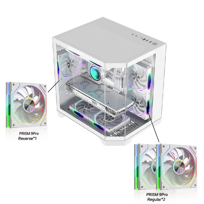 WJCOOLMAN Dreamer mini PC case M-ATX Three Sided Glass sea view room 240 water cooler Desktop computer case gabinetes gamer