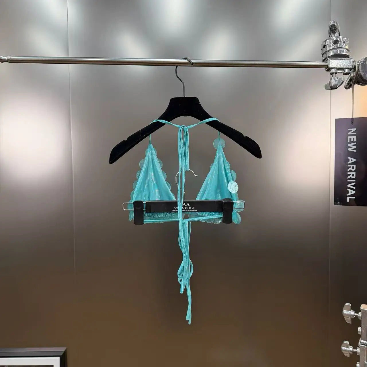 New Luxury Sequin Decorated Tie Bikini Two-Piece Swimsuit for Women Vacation Sexy Bikini Set