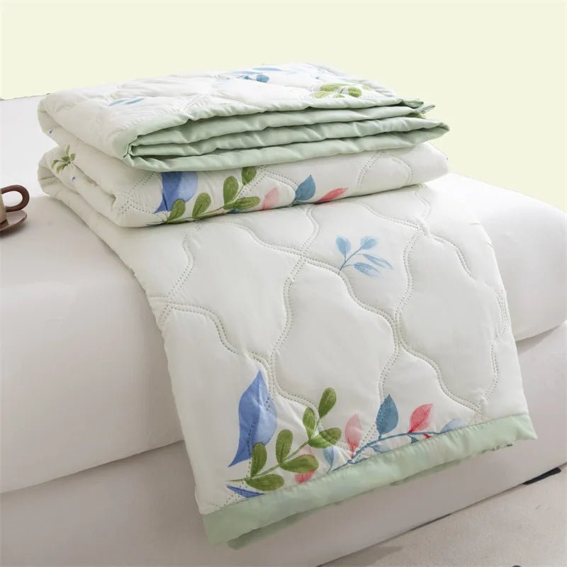 Washed cotton summer quilt skin-friendly grinding summer cool quilt printing student dormitory air conditioner quilt edredones colchas para niñas