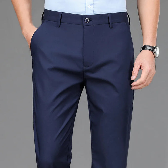 Men's Black Straight-Leg Dress Trousers — product image